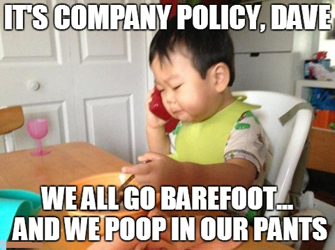 This baby means business... barefoot business