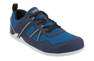 Prio Men's Mykonos Blue Athletic Shoe Light blue body panels with darker blue sections and huarache strap accents right front view