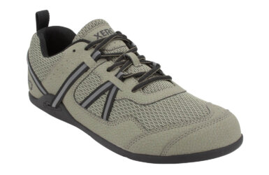 Prio Men's Olive Athletic Shoe A pale grey body color with grey and black huarache strap accents right front view
