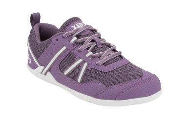 Prio Women's Violet Athletic Shoe A combination of alternating light and dark purple colors and huarache strap accents right front view