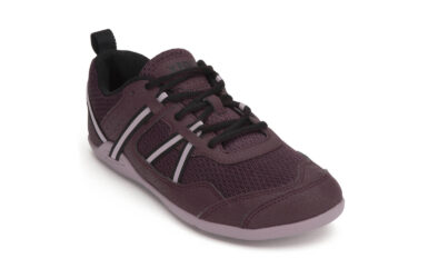 Prio Women's Fig / Elderberry Athletic Shoe a purple body with light purple sole and huarache strap accents right front view